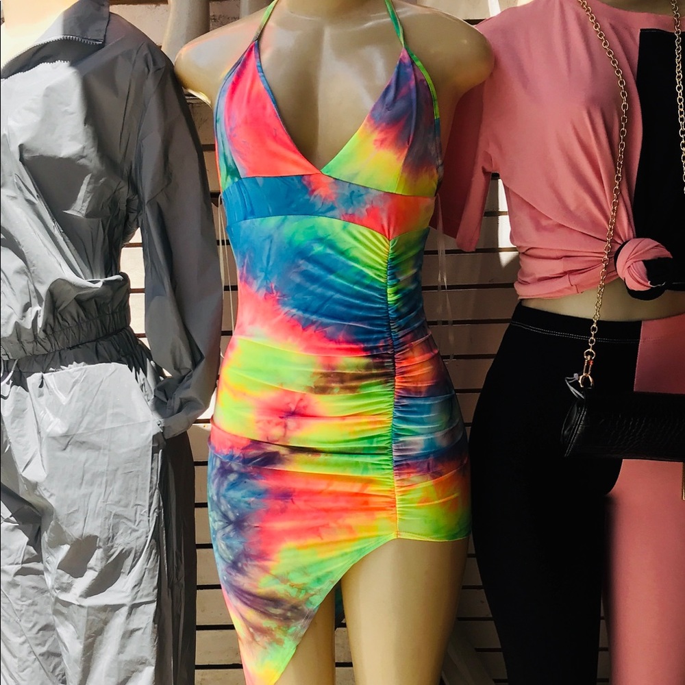 Neon Tie Dye Dress